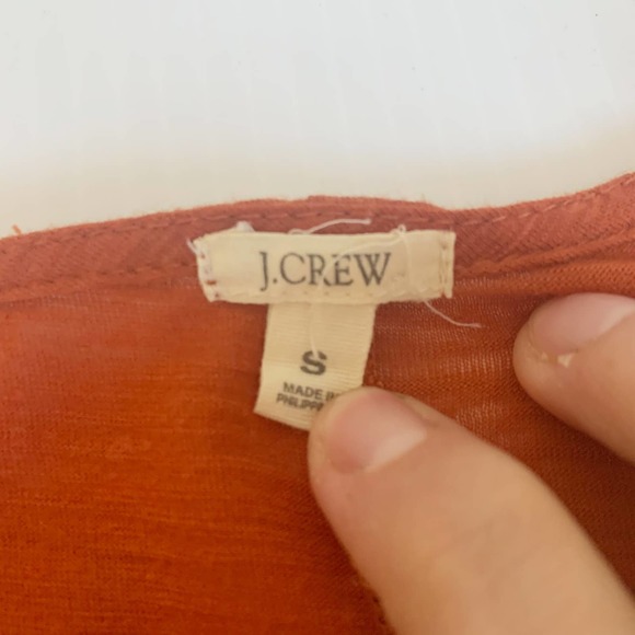 J. Crew Orange Crochet Knit Half Sleeve Scoop Neck Top Women's Size Small S - Picture 5 of 8